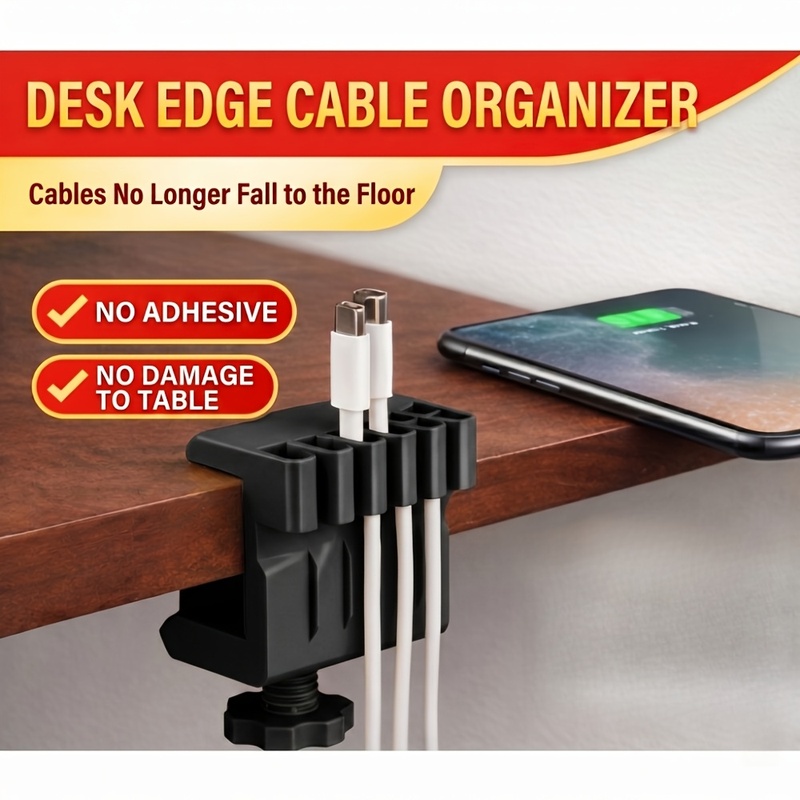 Desk Cable Clip - 3 clips organizadores de cables para