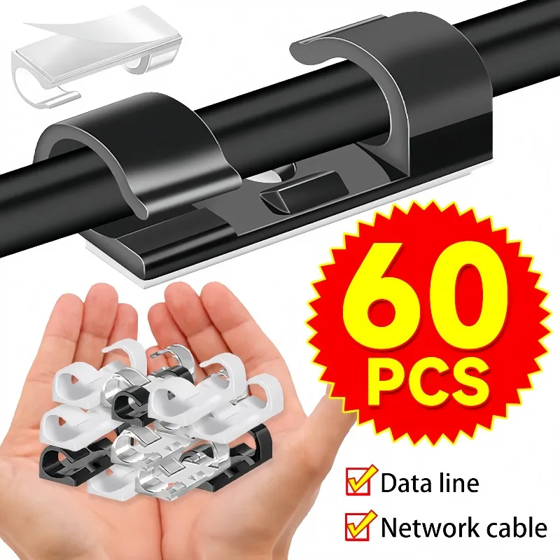 Desk Cable Clip - Soporte para Cables, Clips Adhesivos para