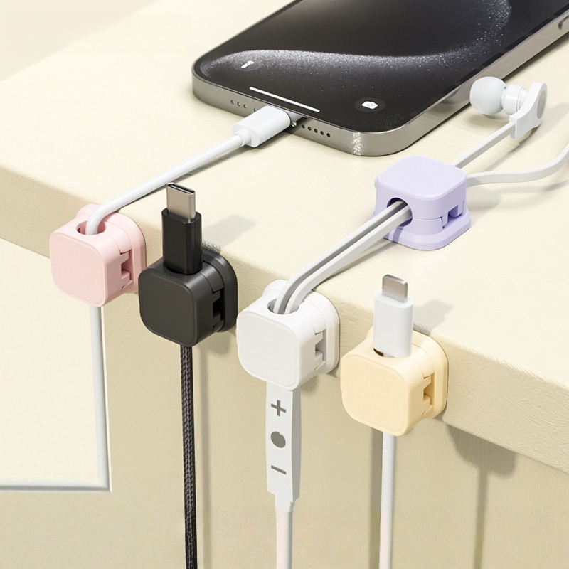 Desk Cable Clip - Clips Magnéticos Multicolores para Organización de