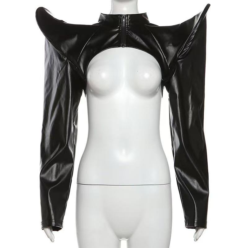 Tech Wear Accessories - Chaquetas de cuero Pu Y2k para