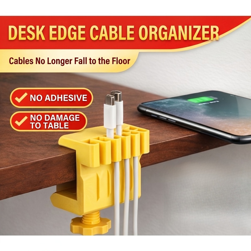 3 clips organizadores de cable - Desk Cable Clip reseña y precio